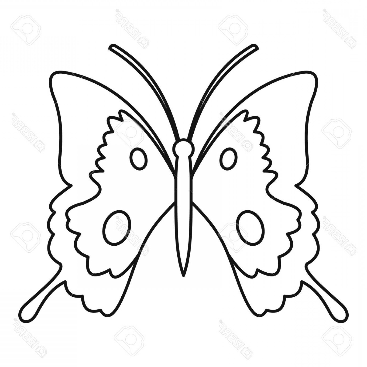 1560x1560 Photostock Vector Butterfly Icon Outline Illustration Of Butterfly