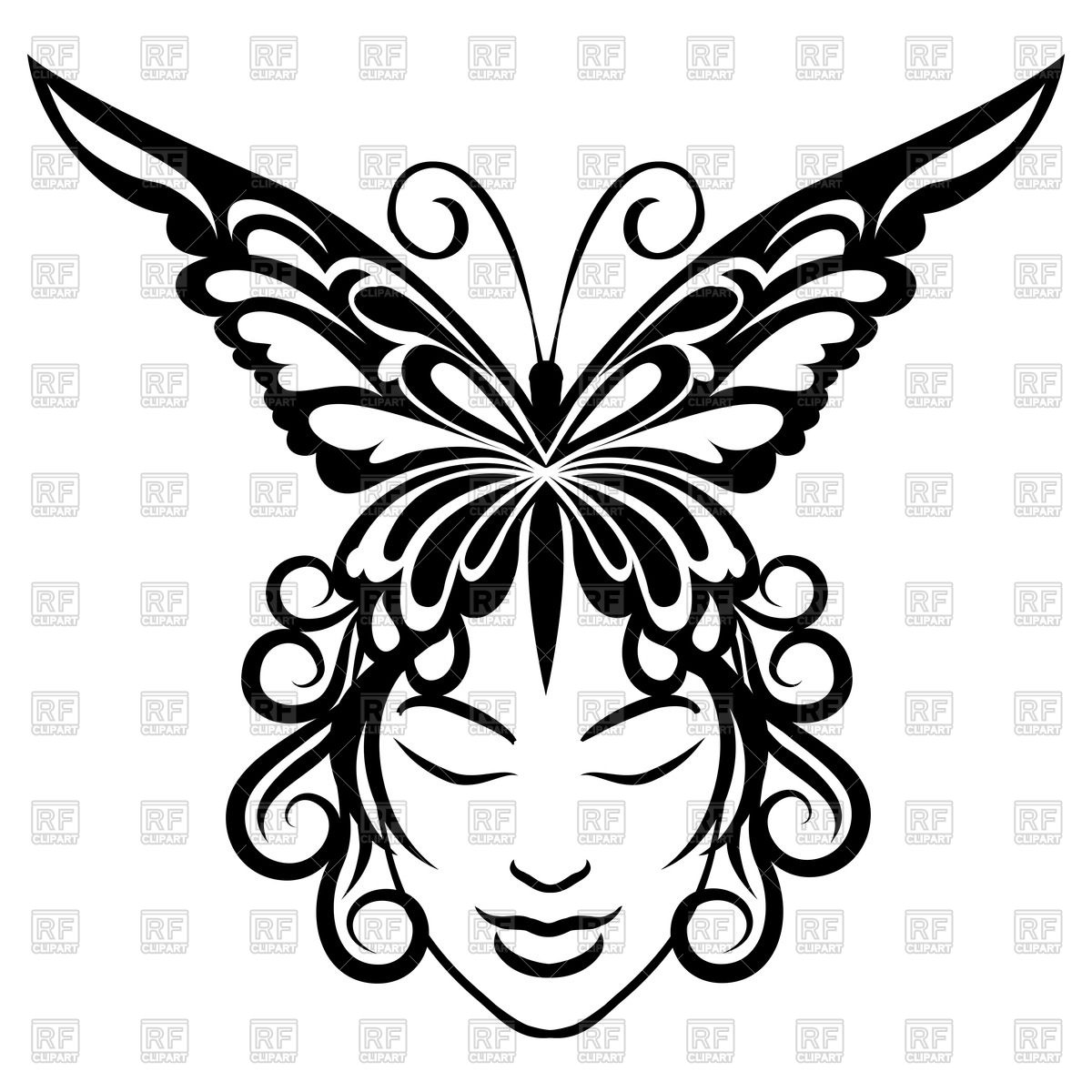 1200x1200 Portrait Of Young Woman And Butterfly