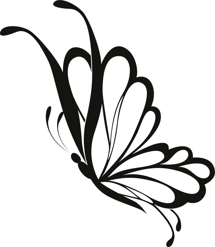 696x800 Flying Butterfly Drawings Flying Butterfly Tattoo Outline