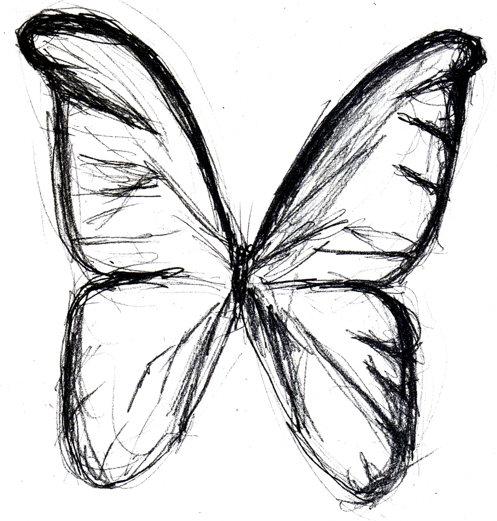 977x1024 Simple Butterflies Drawings Pencil Sketches Of See Butterfly