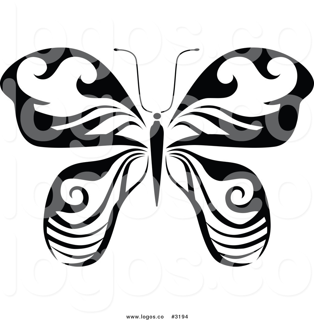 1024x1044 Royalty Free Vector Of A Black And White Butterfly Flying Logo