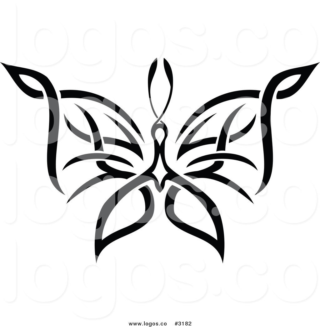 1024x1044 Royalty Free Vector Of A Black And White Tribal Butterfly Flying