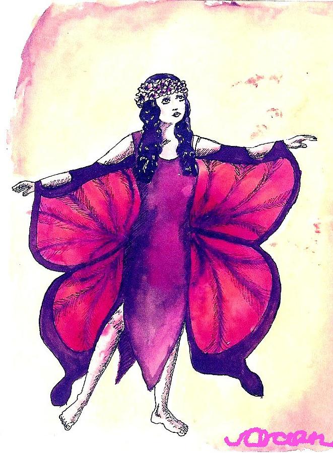 661x900 Butterfly Girl Painting