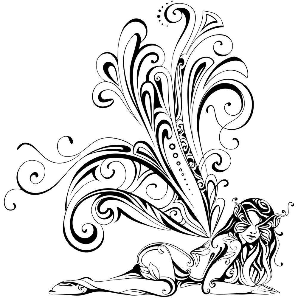 1000x1000 Girl With Wings Of Butterfly On The Wall, Best Deals With Free Uk