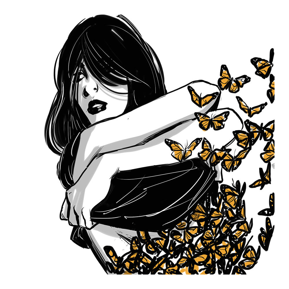 Butterfly Girl Drawing | Free download on ClipArtMag