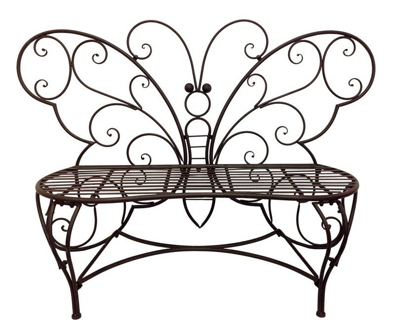 800x668 Metal Butterfly Garden Bench
