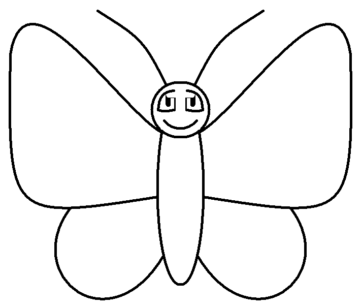 713x604 Butterfly Line Art