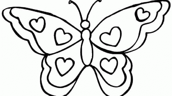 585x329 Cute Butterfly Line Drawing