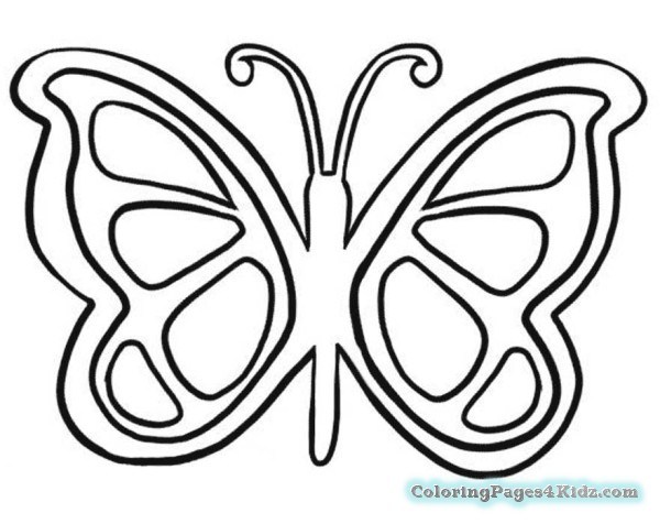 600x476 Cartoon Butterfly Simple Line Drawings