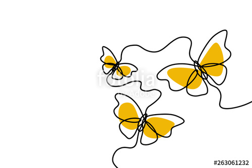 500x334 Decorative Butterfly One Line Drawing Stock Image And Royalty