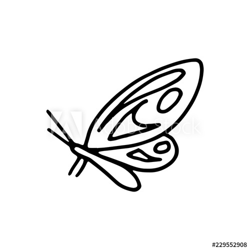 500x500 Butterfly Moth Insect Icon Drawing Isolated Object On White