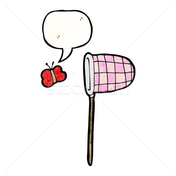 600x600 Cartoon Butterfly And Net Vector Illustration Lineartestpilot