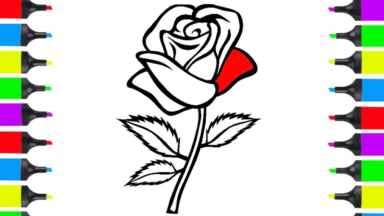 1280x720 Butterfly And Rose Coloring Pages Valid Top Easy Flower