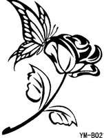 151x200 Butterfly And Rose Drawing