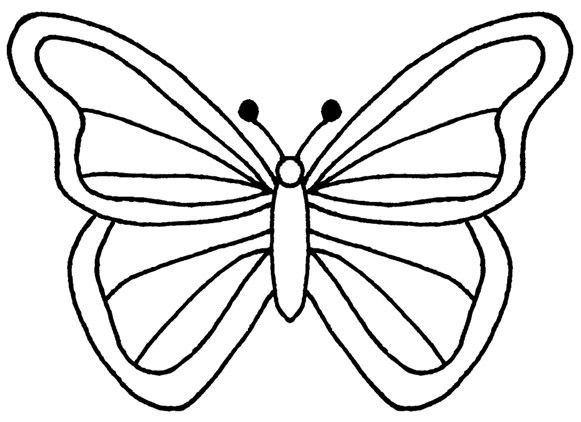 581x422 Butterfly Outline Clipart Beautiful Simple Butterfly Wings D