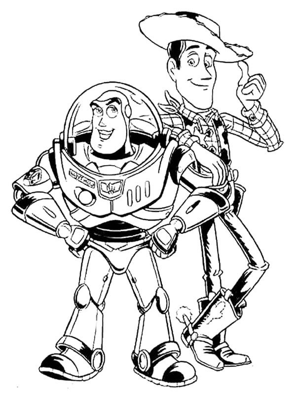 600x801 Woody And Buzz Lightyear Coloring