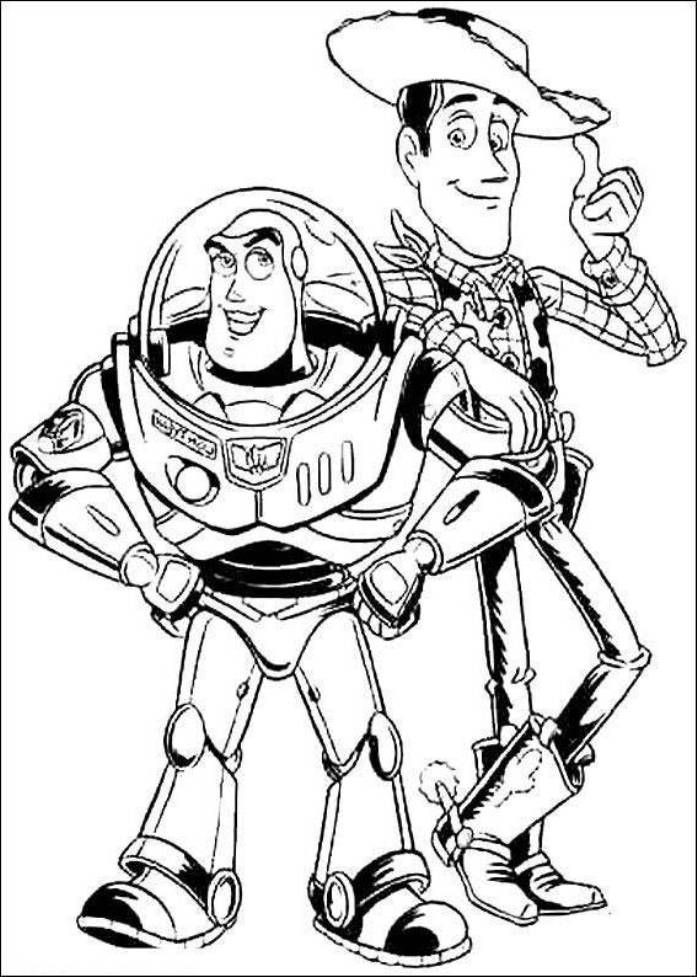 697x977 Lovely Buzz Lightyear And Woody Coloring Pages C