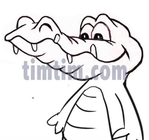 513x480 free drawing of a crocodile bw from the category reptiles