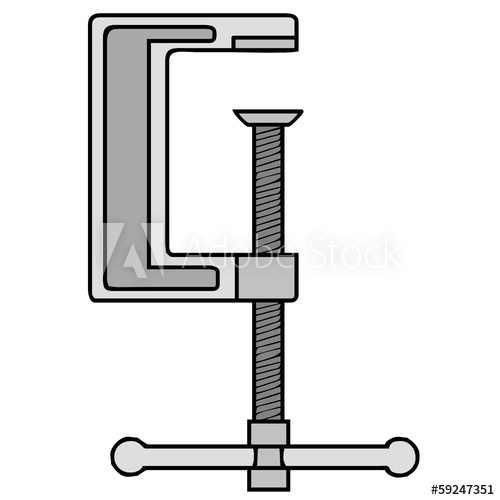 500x500 Vector Drawing Of A Clamp