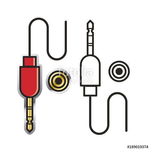 500x500 audio cable socket or jack vector drawing stock image and royalty