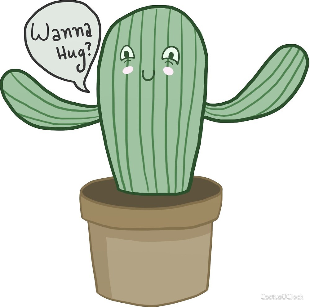 1000x990 Wanna Hug Cute Cactus Drawing