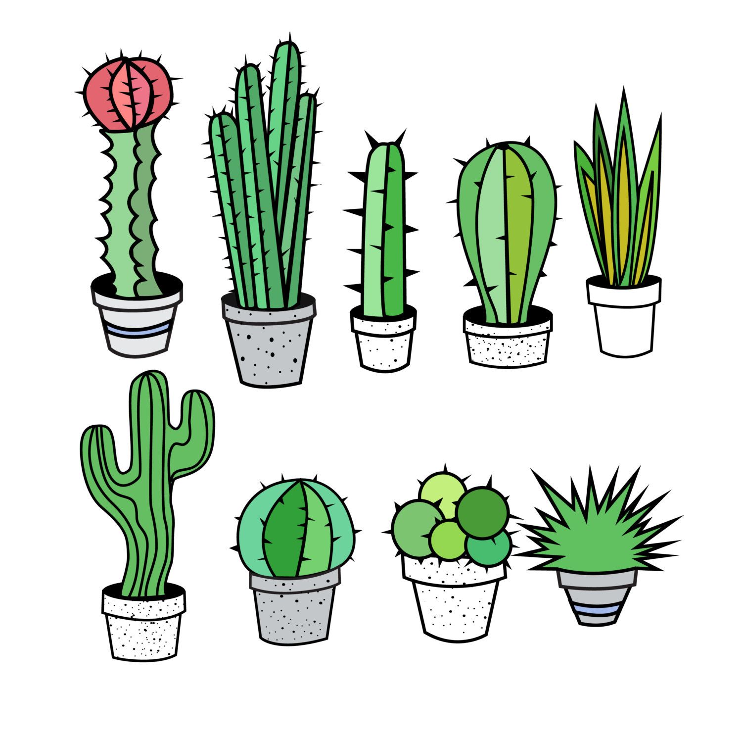 1500x1493 Cactus Clipart, Cactus Clip Art, Tribal Clipart, Tribal Clip Art