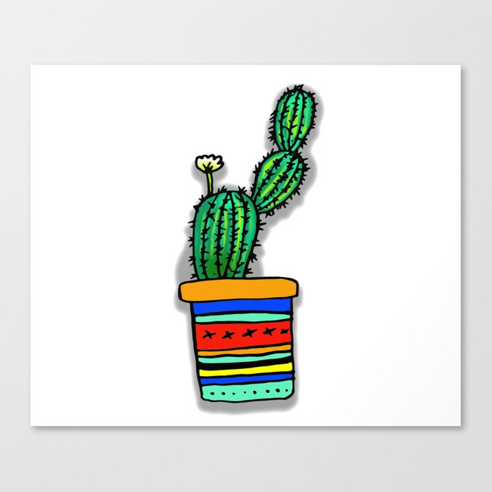 700x700 Cactus Drawing Canvas Print
