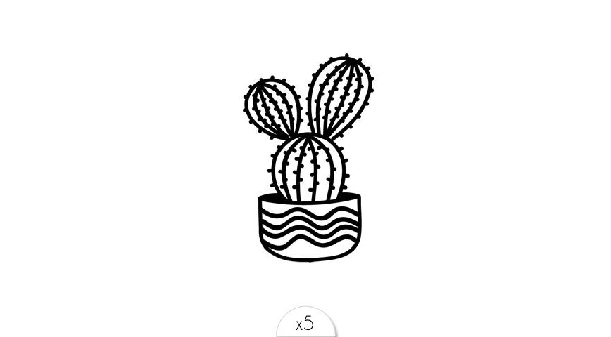 868x480 Cactus Temporary Tattoo