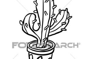300x200 Black And White Cactus Clipart Clipart Portal