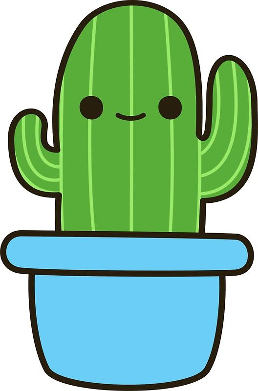 528x800 Cute Cactus In Blue Pot Sticker In Drawings Cactus