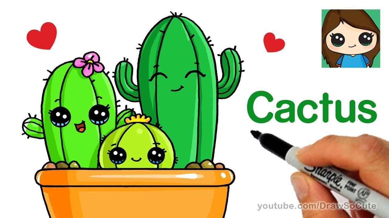 1280x720 How To Draw Cactus Easy And Cute Hand Drawings Pencil Cute