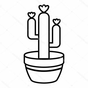 300x300 stock illustration large pot cactus icon outline soidergi