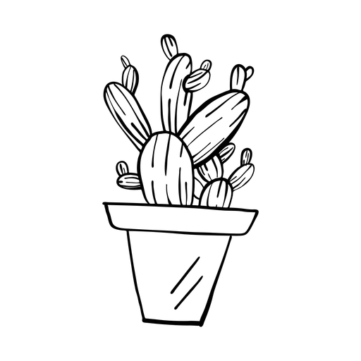 512x512 Cactus Pot Thorn Sketch