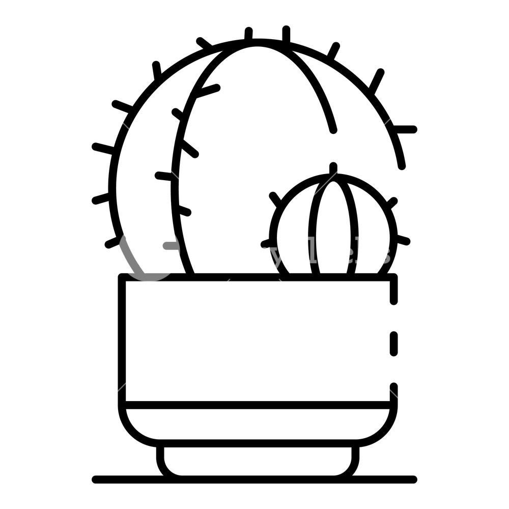 1000x1000 house cactus icon outline house cactus vector icon for web design