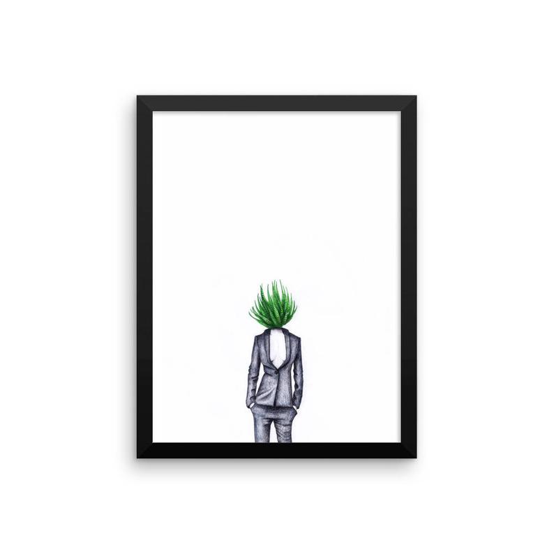 794x794 trend now framed succulent print surreal woman poster etsy
