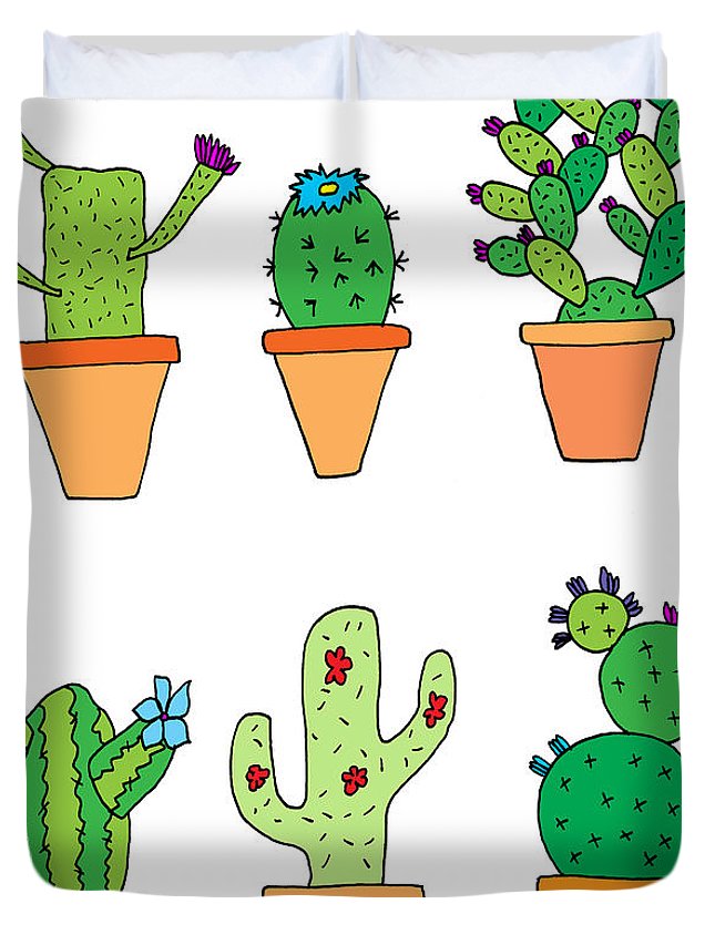 645x853 Hand Drawn Illustration Of Whimsical Cartoon Style Cactus Plants