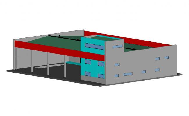 650x400 corporate office building elevation cad drawing details dwg