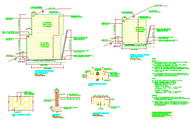 663x417 Reinforced Earth Wall Cad Drawing