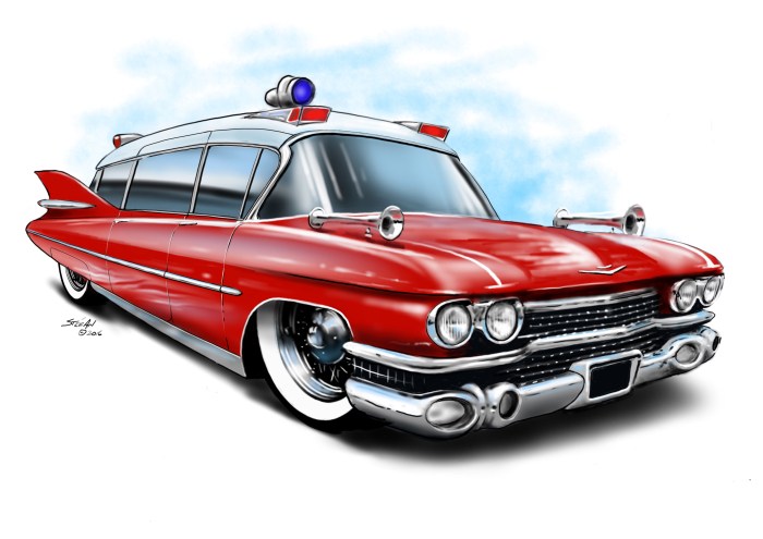 700x495 Cadillac Ambulance Red
