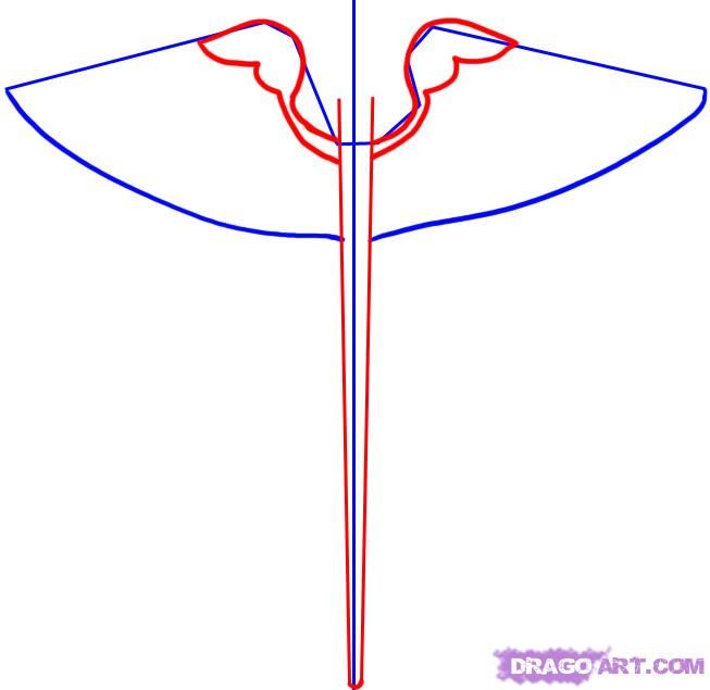 653x635 How To Draw A Caduceus, Step