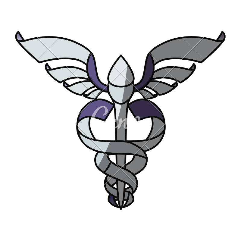 800x800 Isolated Caduceus Emblem Vector Illustration