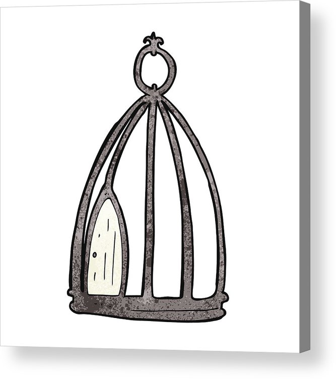 667x752 Cartoon Bird Cage Acrylic Print