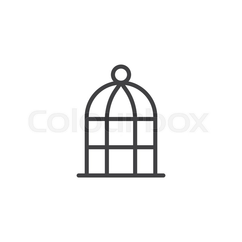 800x800 Bird Cage Outline Icon Linear Style Stock Vector Colourbox