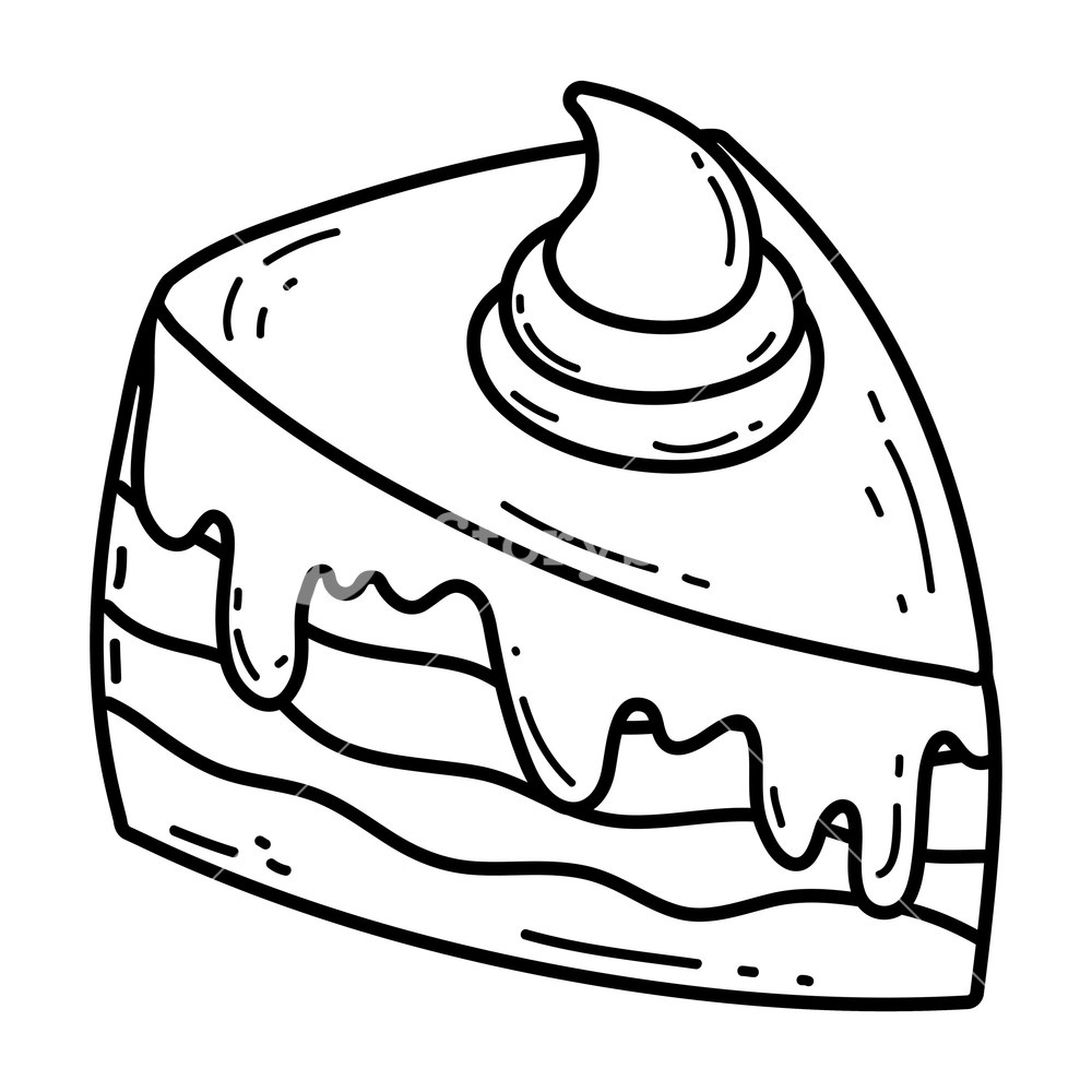 1000x1000 Delicious Meal Cake Cartoon Vector Illustration Graphic Design