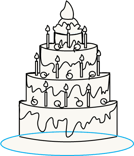 455x528 Download How To Draw Cake