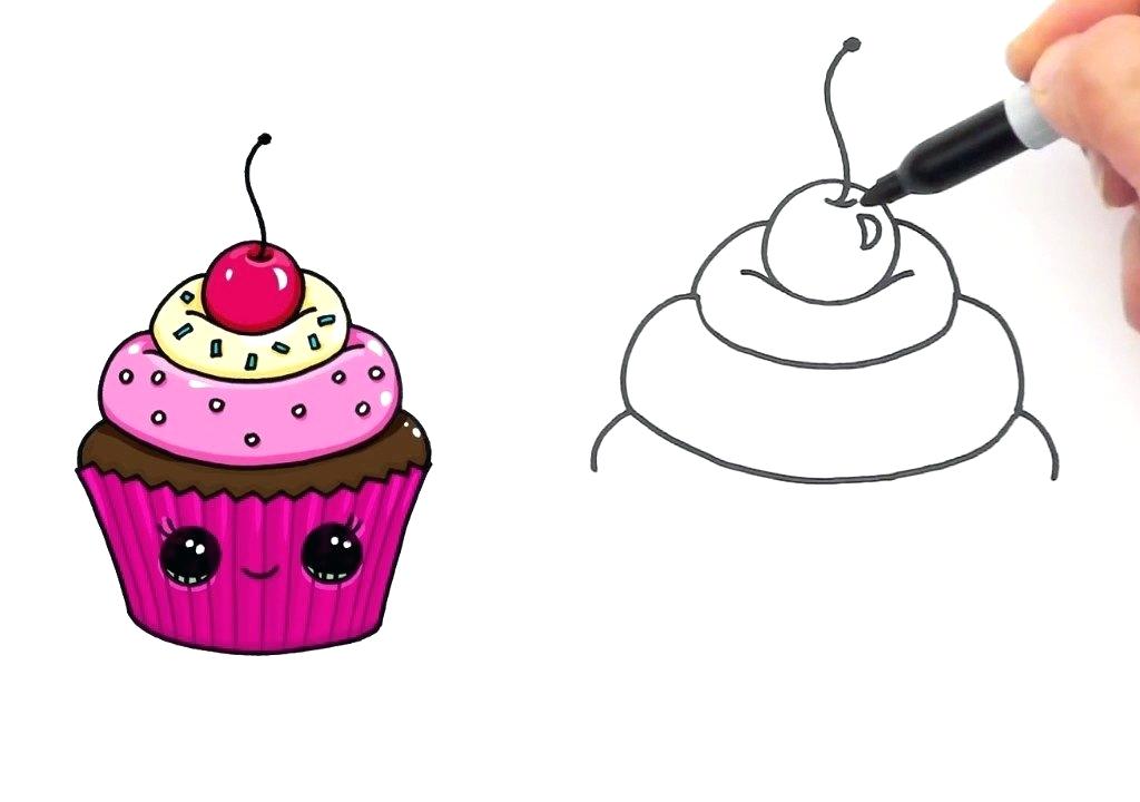1024x720 Draw Cupcake Youtube Draw So Cute Cupcake