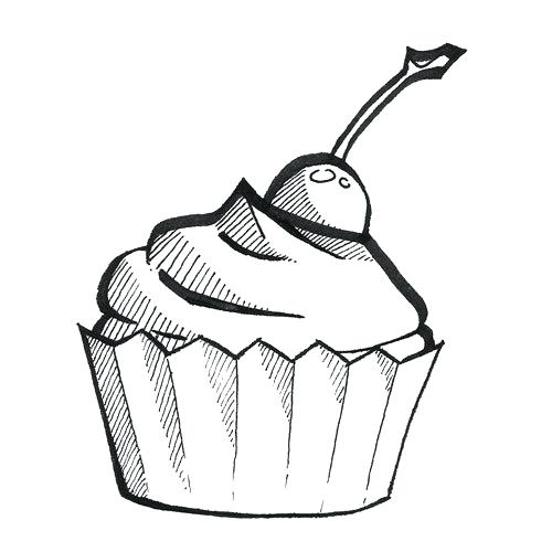 500x500 How To Draw A Cupcake Easy Cupcakes Drawing Easy Gallery Draw