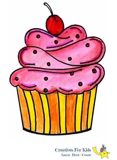 406x554 How To Draw A Cupcake