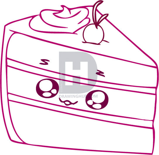 543x529 How To Draw A Piece Of Cake, Step