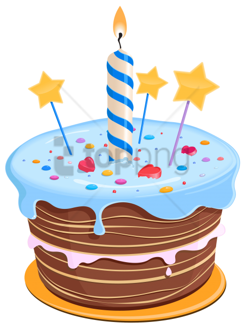 480x641 Birthday Cake Drawing Blue Png Image With Transparent Background
